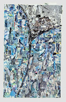 Escape From Gravity paper collage on canvas, 'Great Migration'