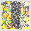 Hydra paper collage on canvas, 'Hydra'