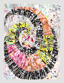 Unravelling paper collage on canvas, 'Unravelling'